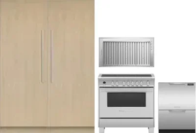 5 Piece Package Includes Refrigerator, Freezer, Range, Hood And Dishwasher